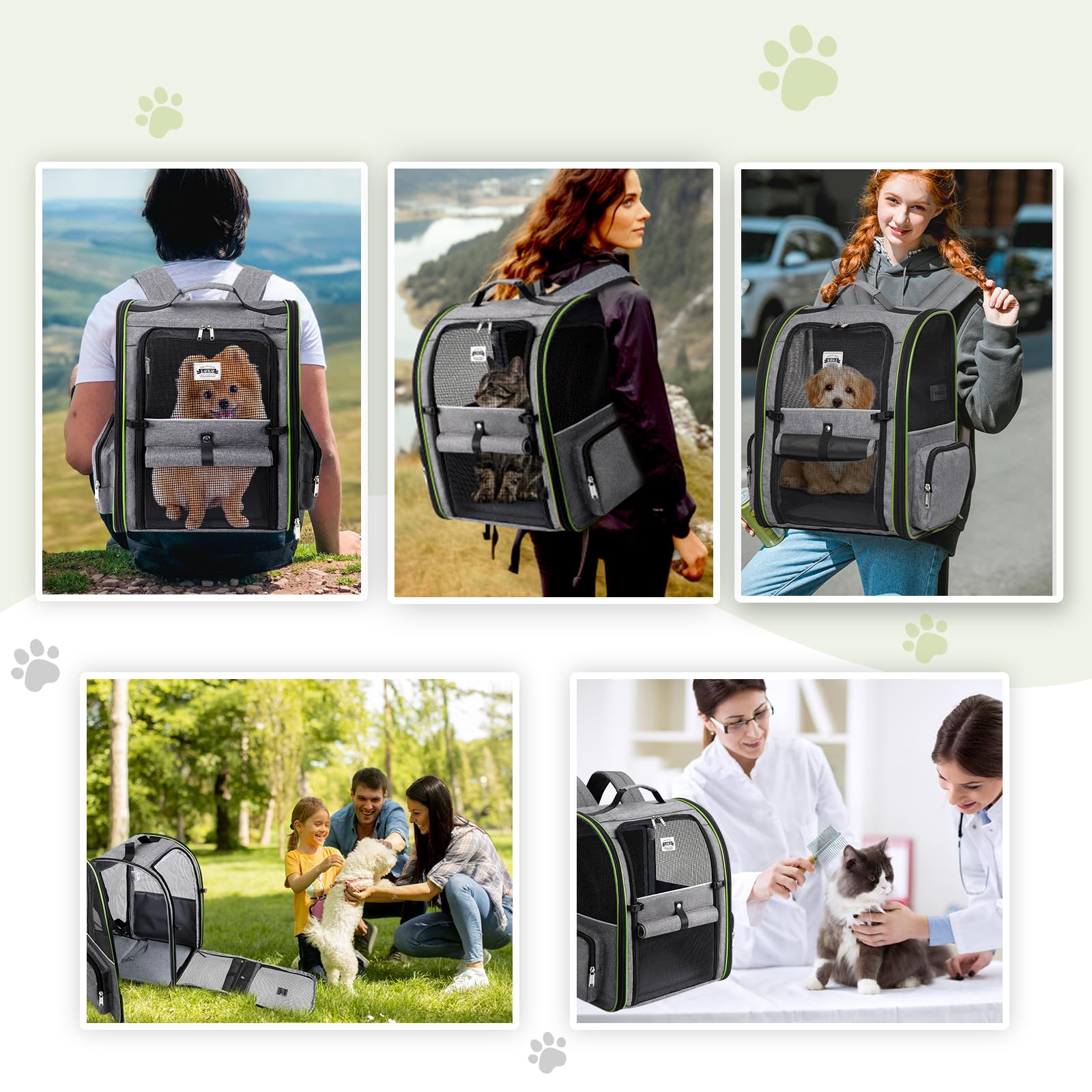 Lekebobor Large Cat Backpack Carrier travel setup ready for hiking or city trips