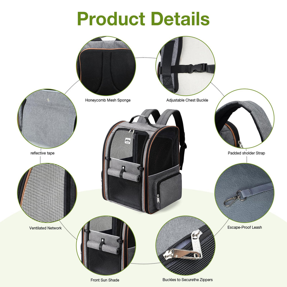 Lekebobor large cat backpack water-repellent fabric in travel conditions