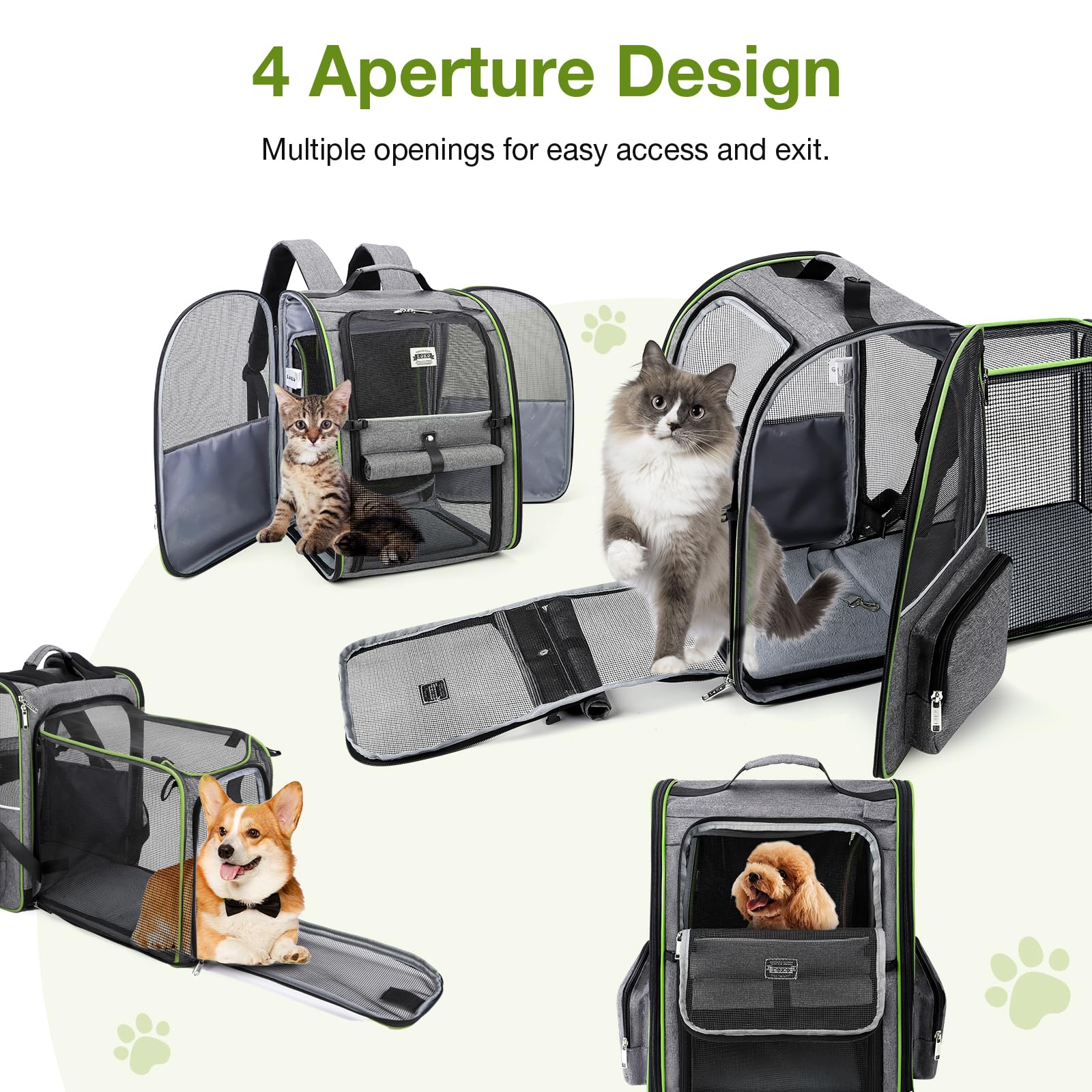 Lekebobor Large Cat Backpack Carrier dual-entry design for front and back access.