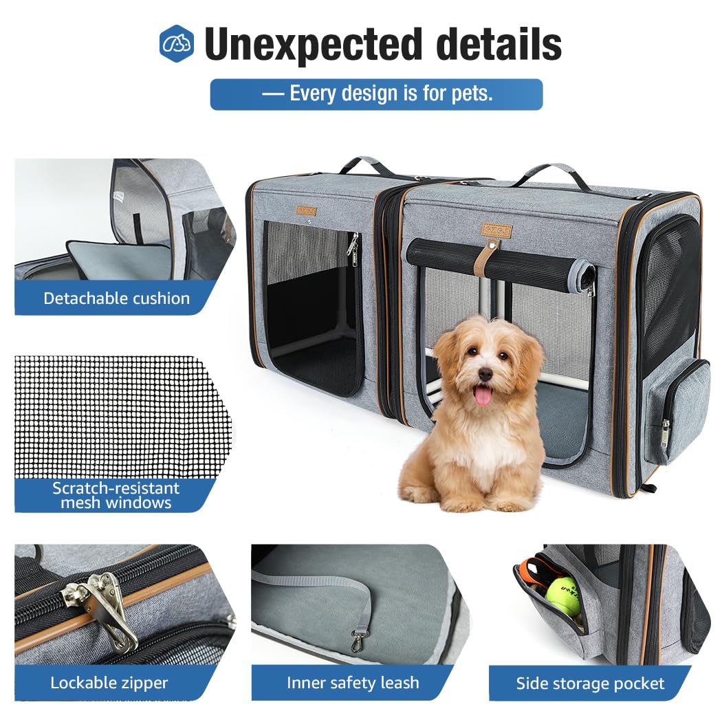 Lekereise 2-in-1 cat travel carrier folded for easy storage