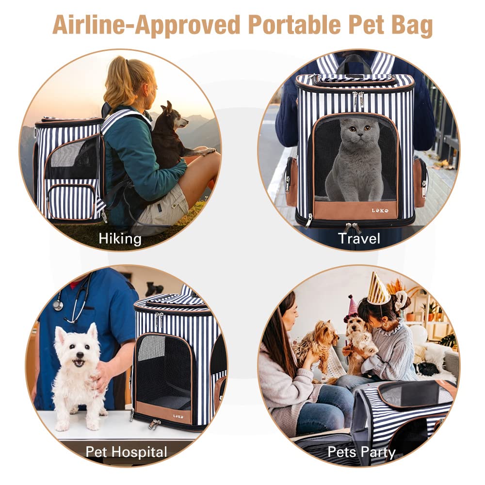 Lekereise premium anti-scratch mesh and safety leash interior keeps pets secure