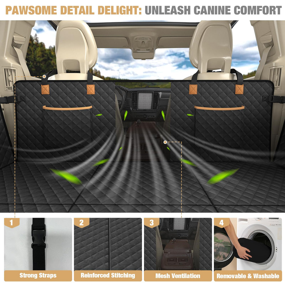Lekereise back seat extender mesh window improves airflow and reduces pet anxiety.