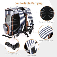 Lekereise backpack top opening shows head-out option for curious cats and dogs