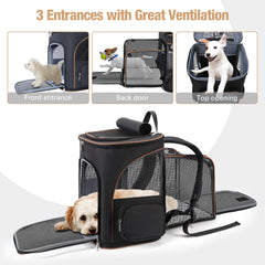 Lekereise breathable mesh front and sides provide ventilation and pet visibility during outdoor adventures.