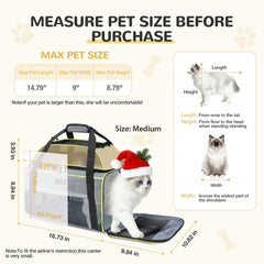 Lekereise breathable-mesh pet carrier provides ventilated comfort on flights.