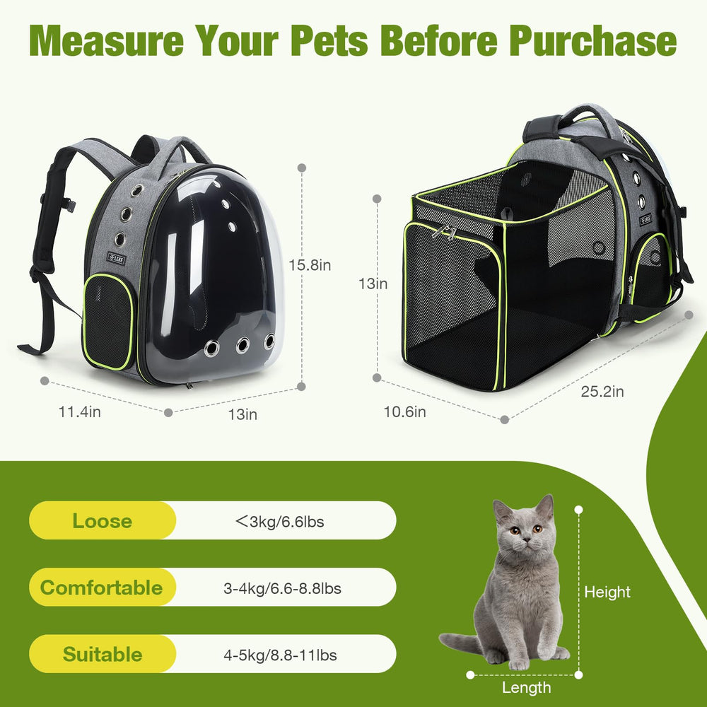 Lekereise Cat Bubble Backpack side-entry enables easy pet entry and exit during trips