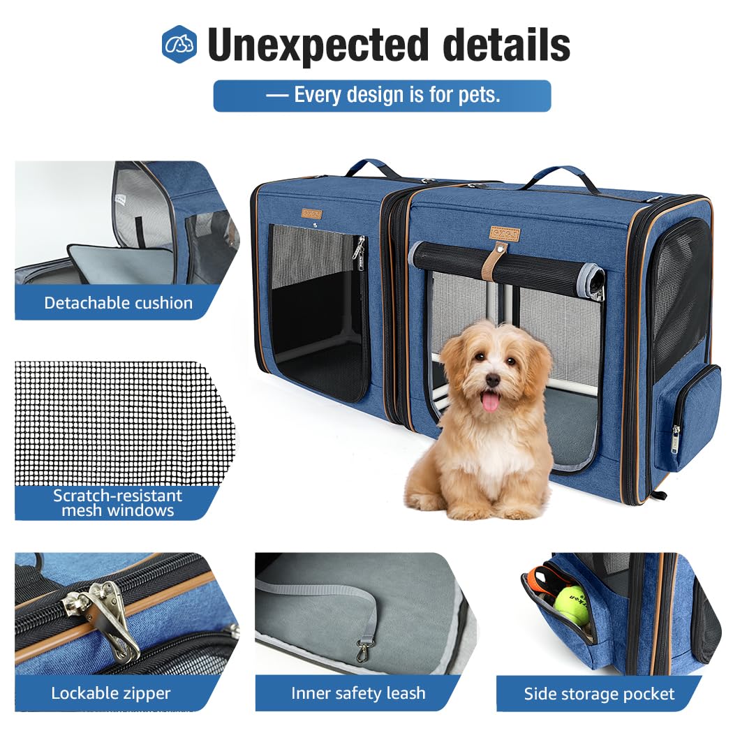 Lekereise collapsible travel bowl and litter box included for on-the-go convenience.