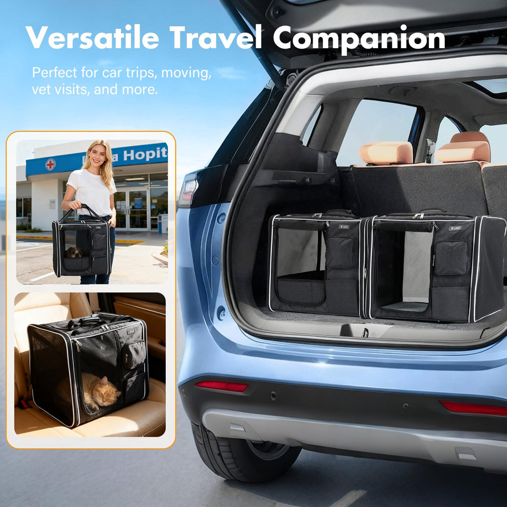 Lekereise includes tote, base plates, food container, and litter box