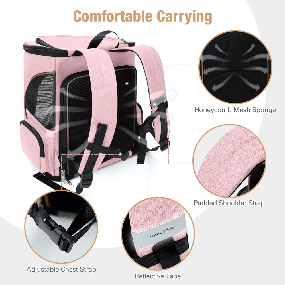 Lekereise pet carrier backpack with padded shoulder straps for comfort