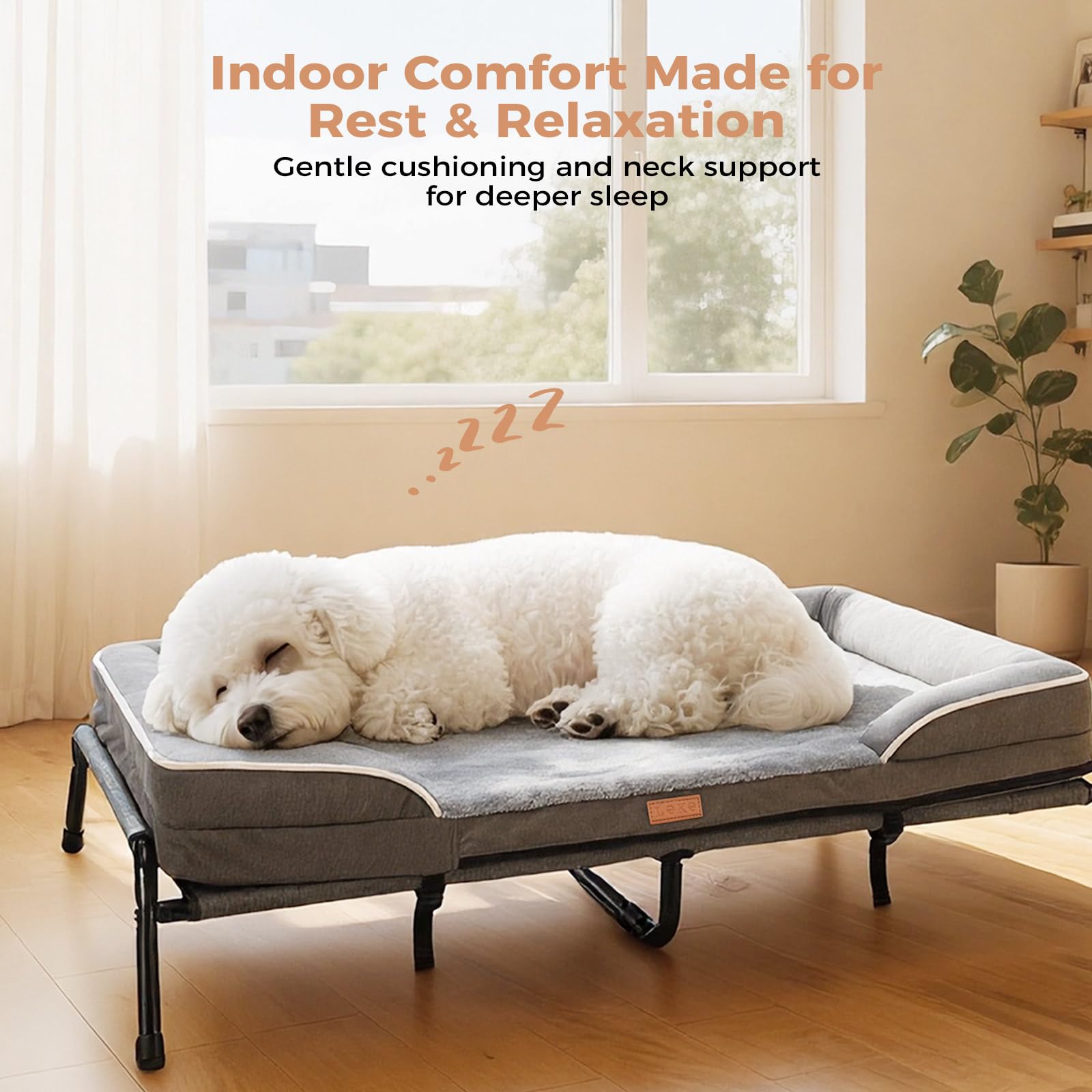 Lekereise raised dog bed 2-in-1 design for versatile use