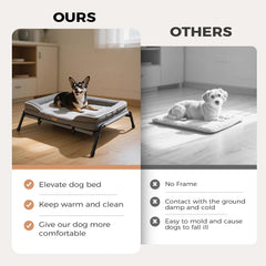 Lekereise raised dog bed Teslin mesh for airflow and cooling