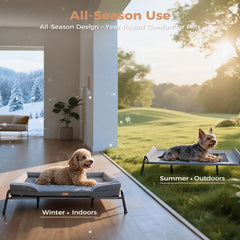 Lekereise raised dog bed three-sided neck and head support