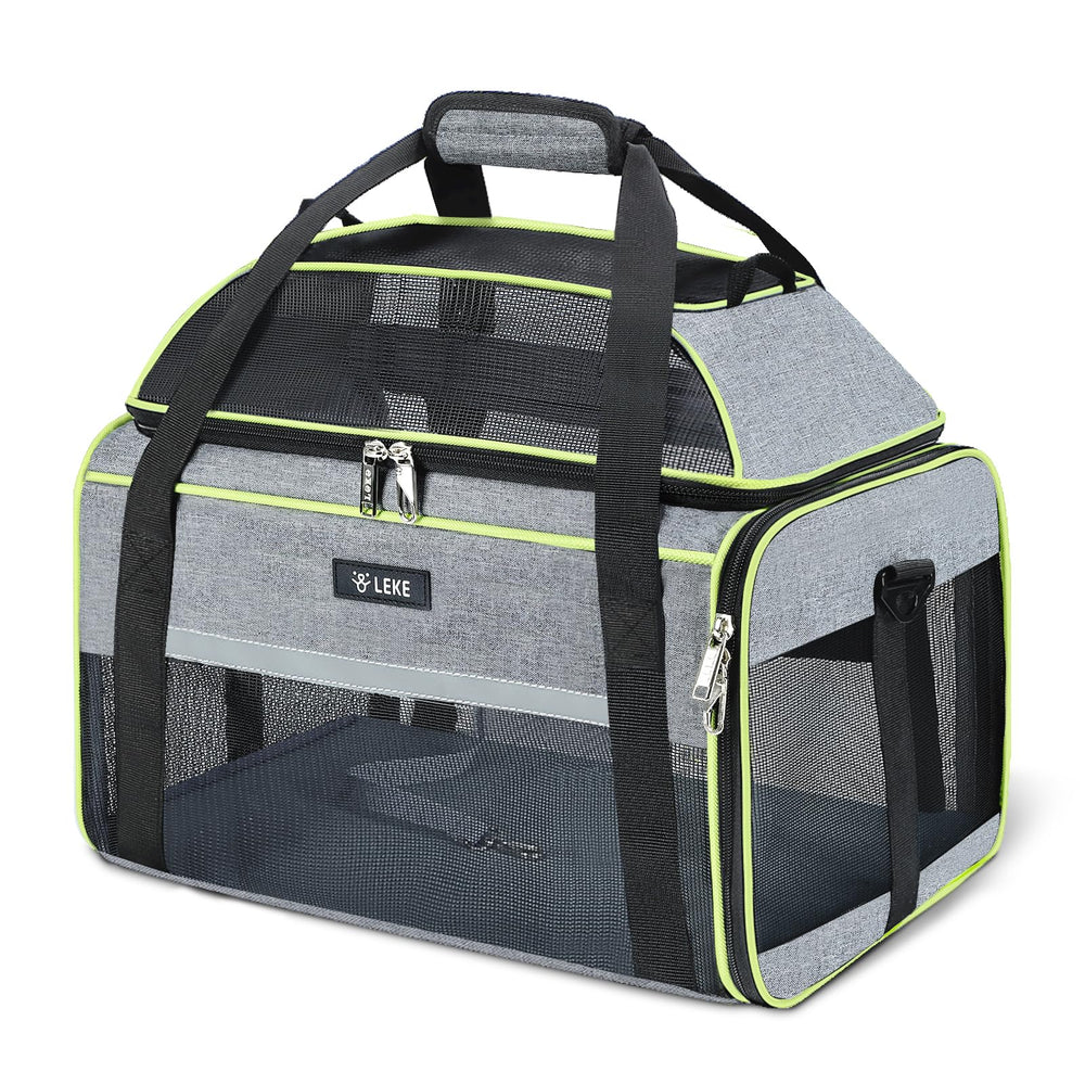 Lekereise top-expandable pet carrier underseat ideal for compact cabin travel.