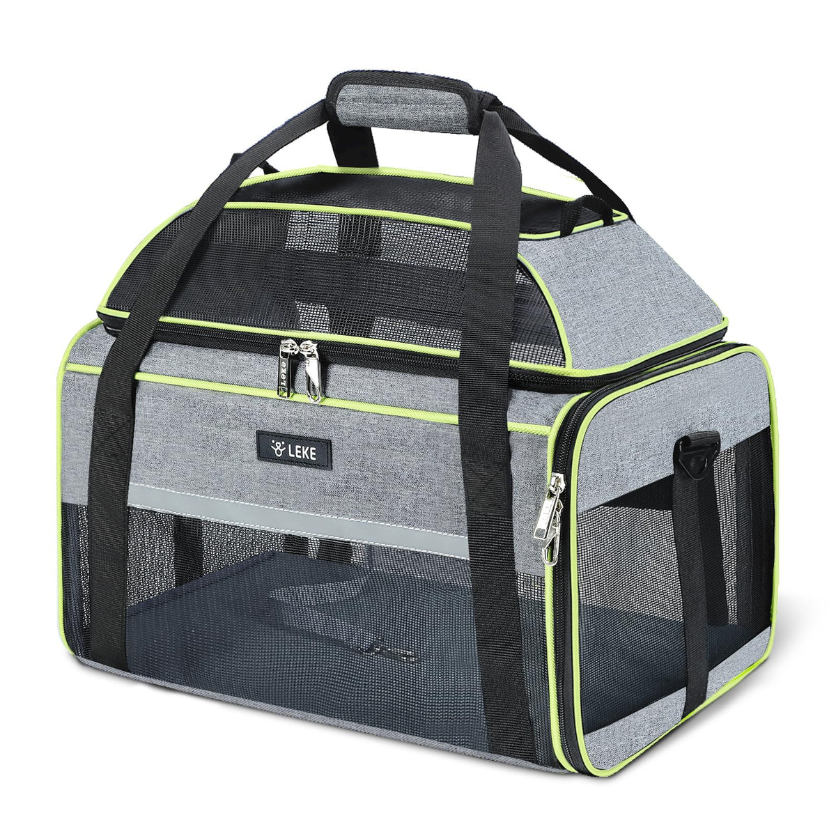 Lekereise top-expandable pet carrier underseat ideal for compact cabin travel.