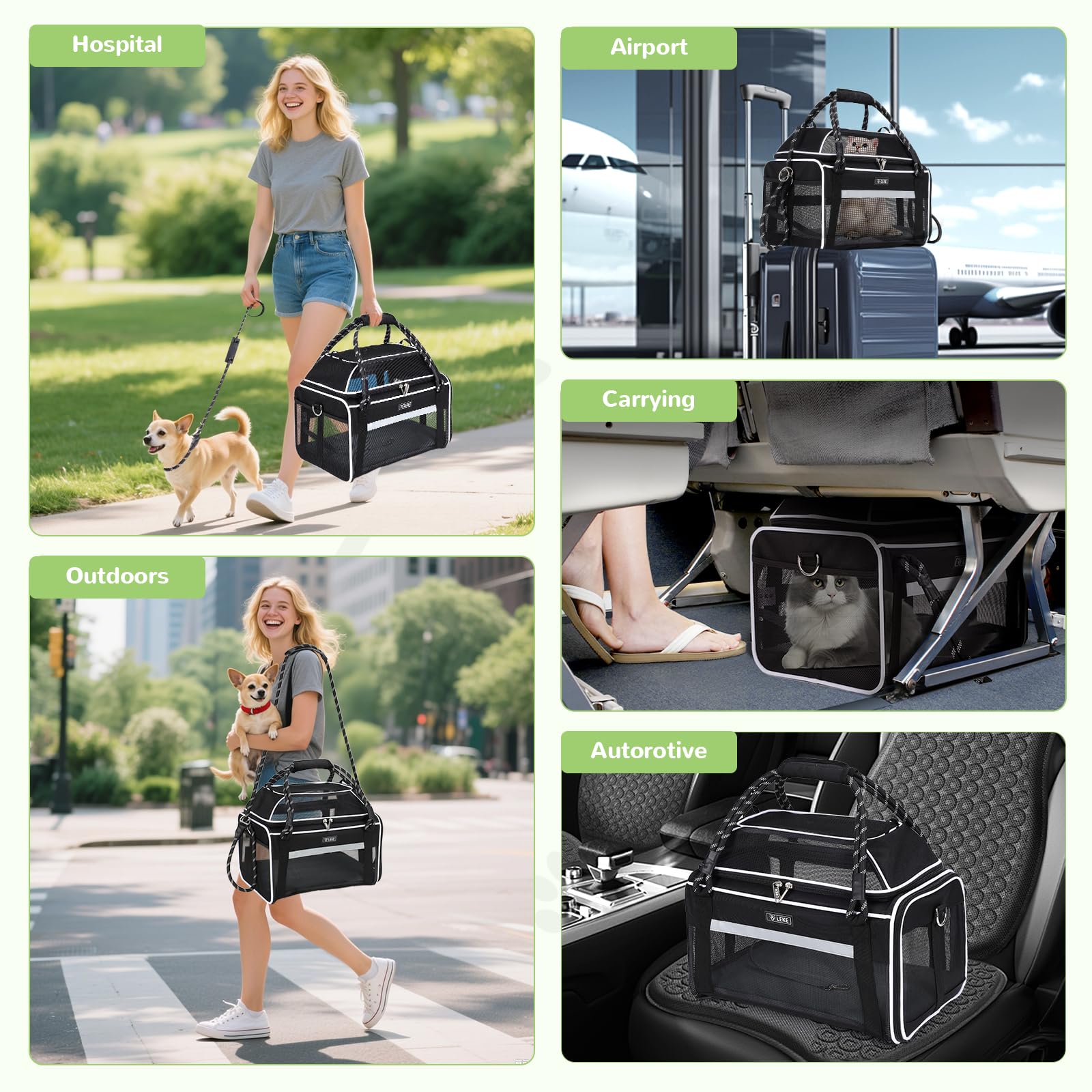 Lekereise TSA airline approved underseat carrier designed for smooth cabin trips.