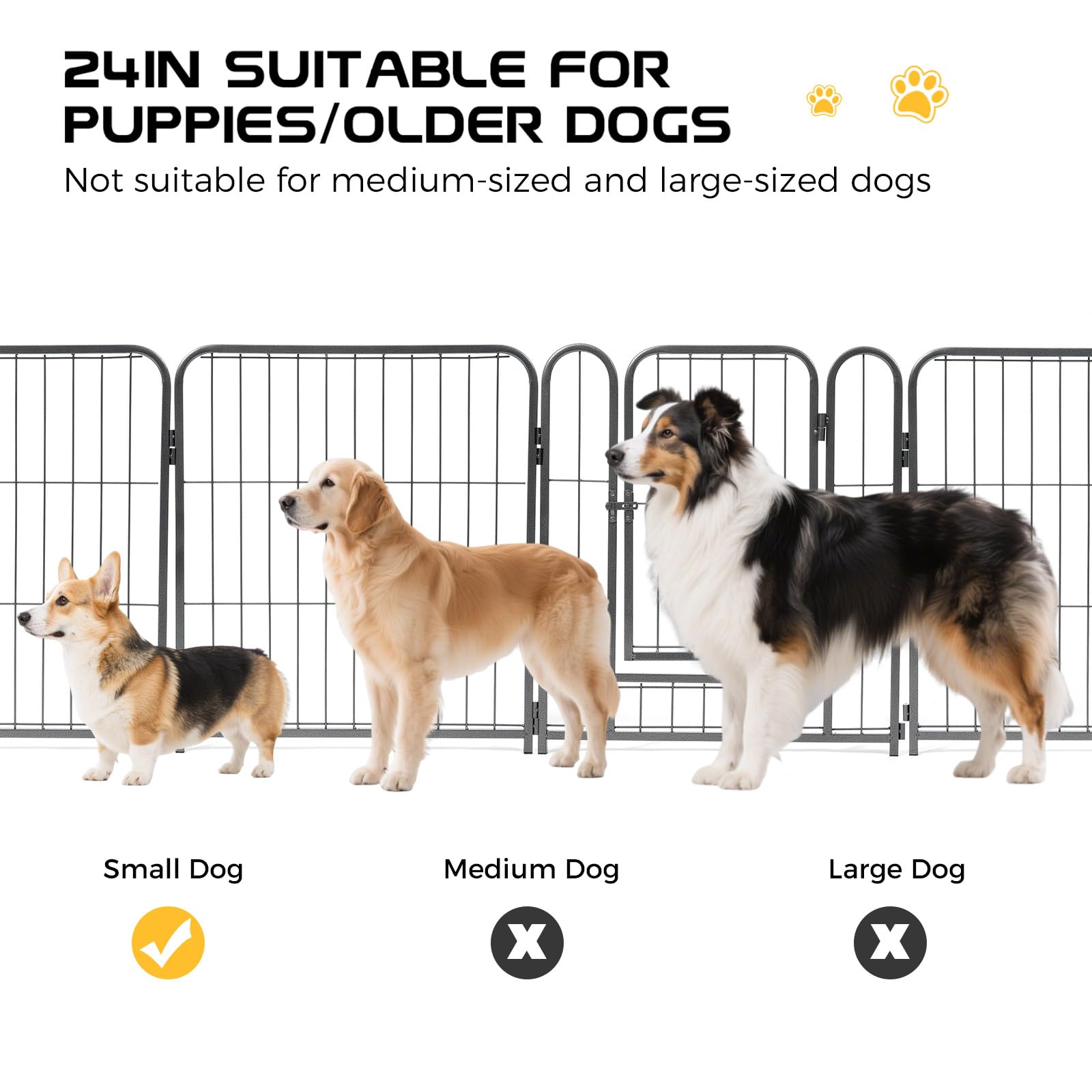 Lekesky pet playpen heavy-duty steel structure ensures sturdy confinement.