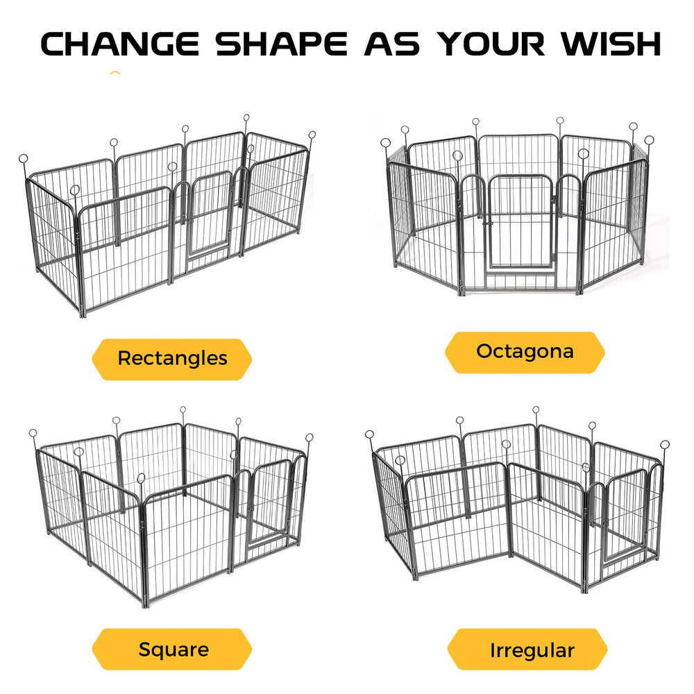 Lekesky pet playpen locking gate facilitates secure entry and exit.