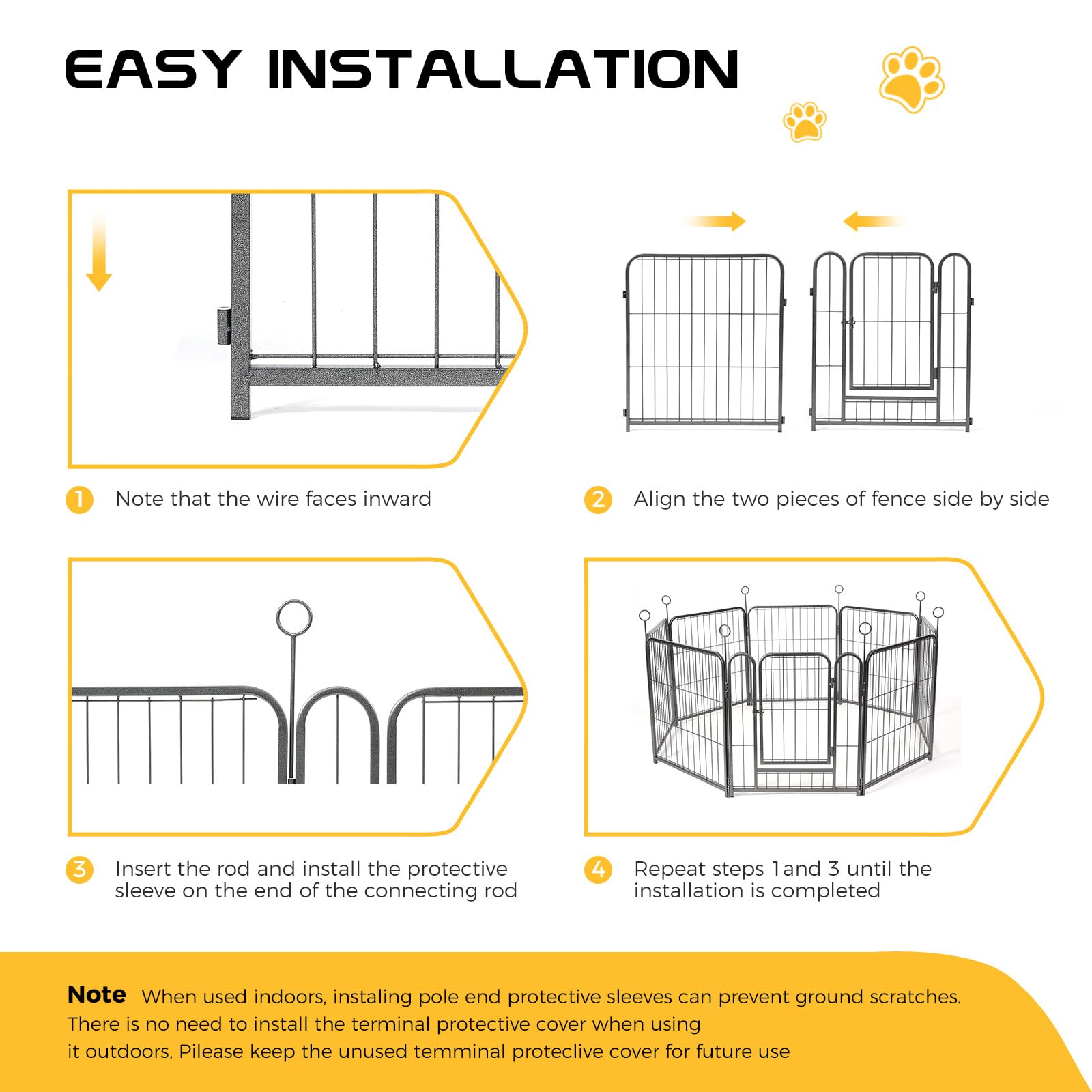 Lekesky pet playpen modular shapes allow square, rectangle, octagon layouts.