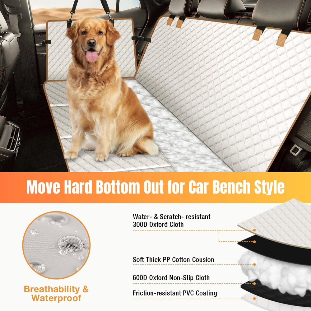 Lekespring beige color dog car seat cover complements interior.