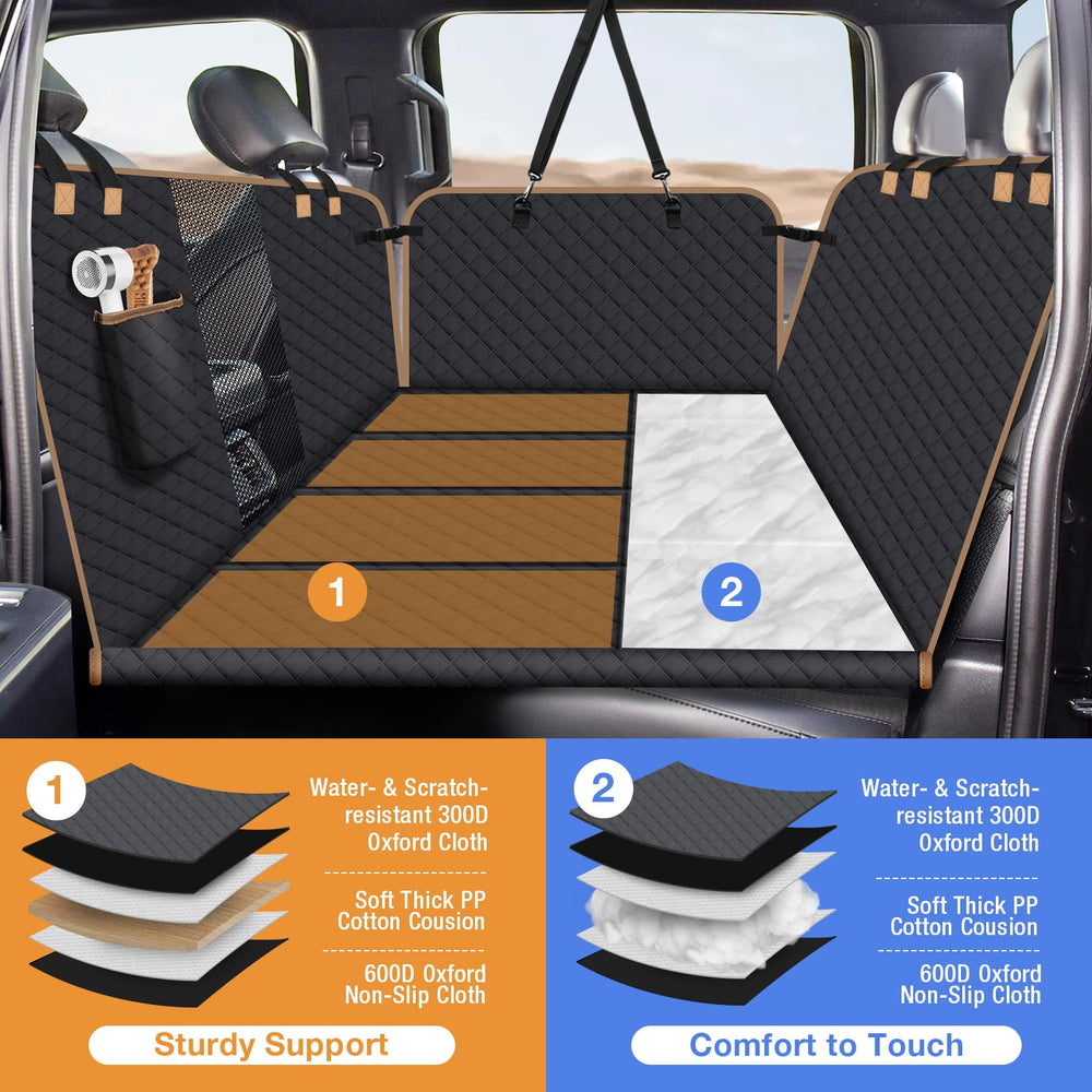 Lekespring back seat hammock extends space for dog comfort