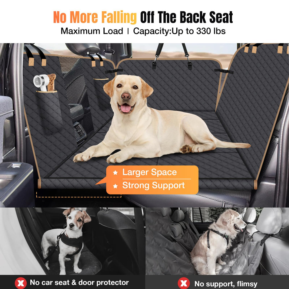 Lekespring dog car seat cover universal fitment adapts to most vehicles.