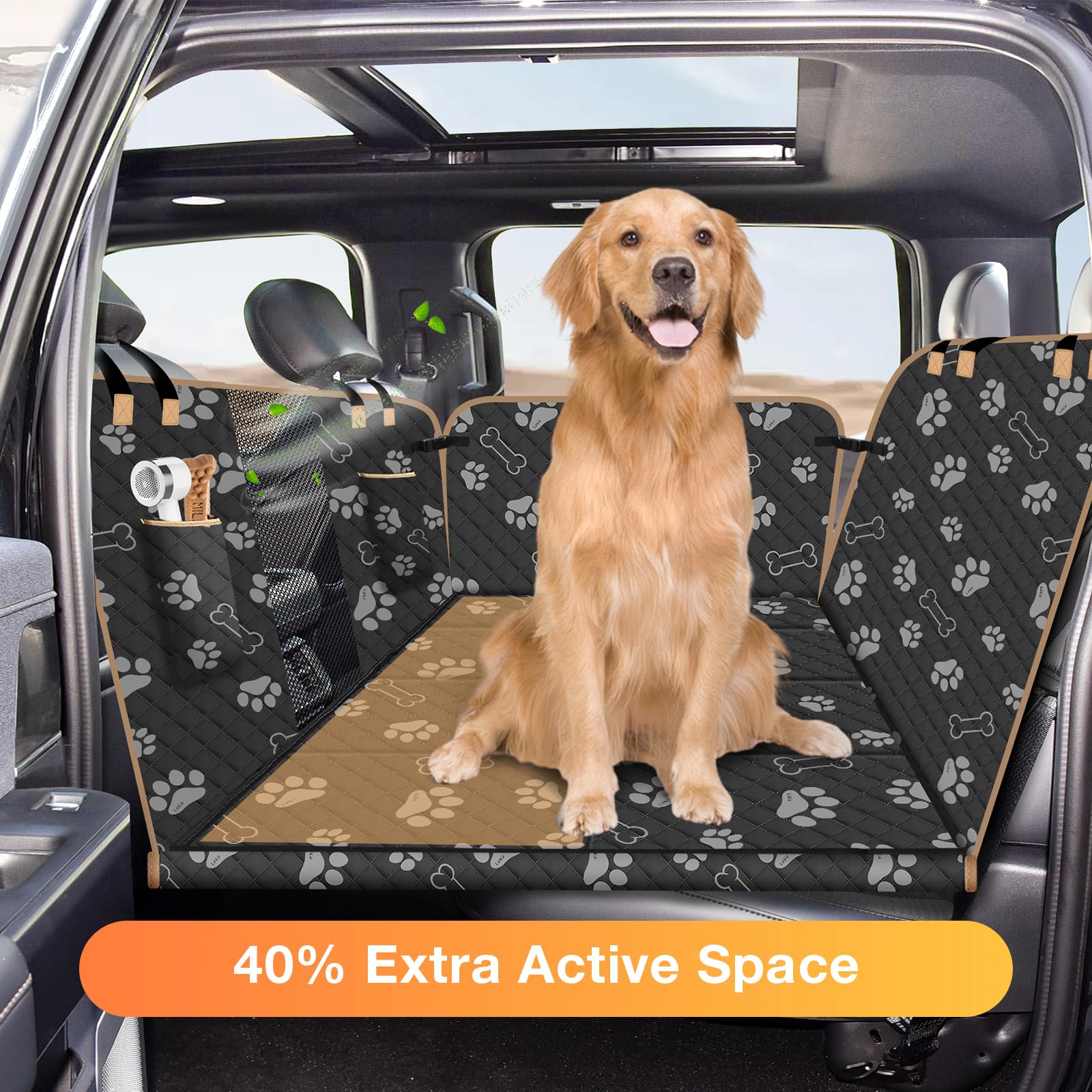 Lekespring dog car seat cover waterproof material protects seats during trips