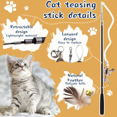 LELE LIFE 8pc feather toys with bells spark lively chasing and sound cues.