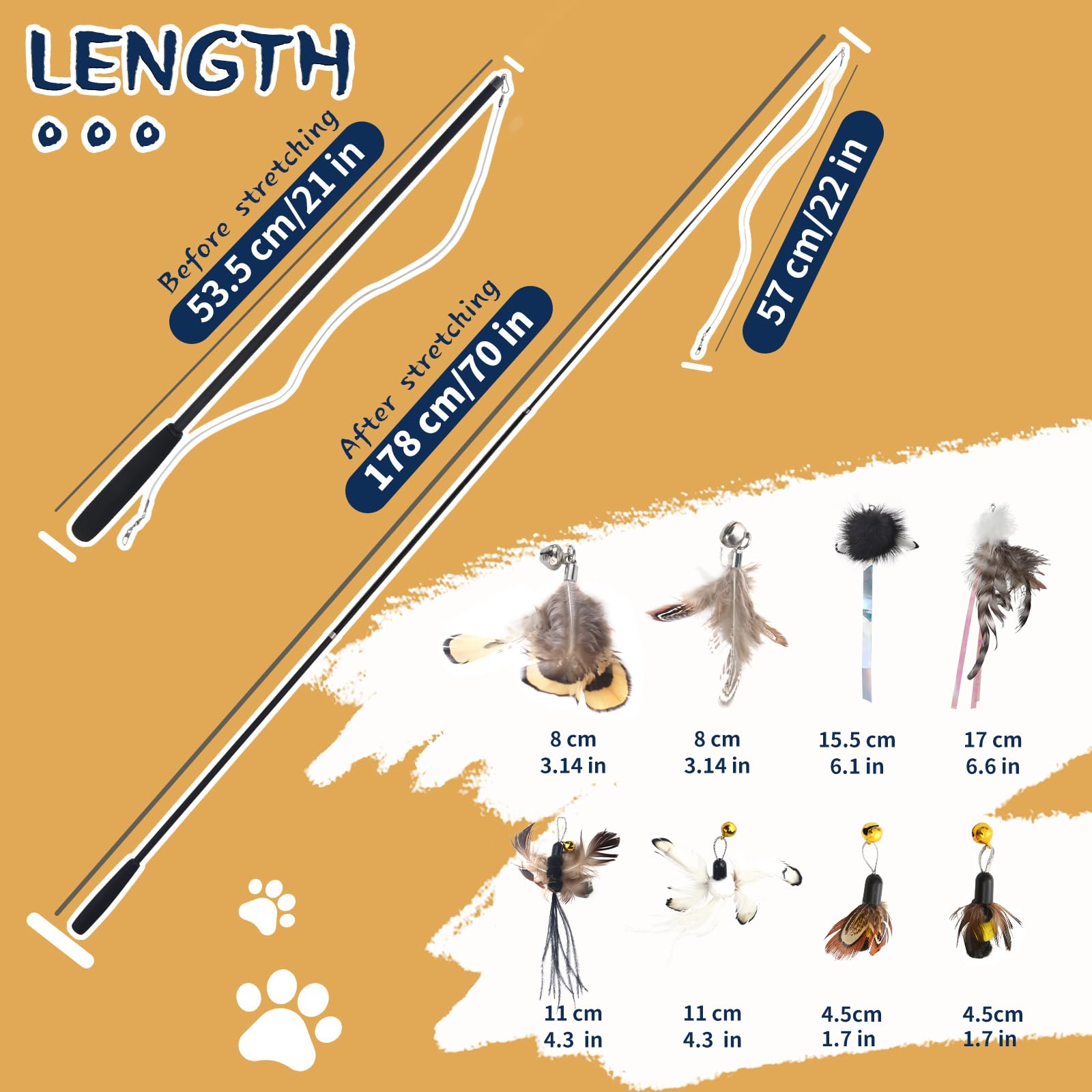 LELE LIFE telescoping rod folds compactly for easy storage after playful sessions.