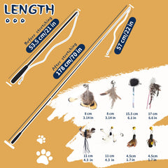 LELE LIFE telescoping rod folds compactly for easy storage after playful sessions.