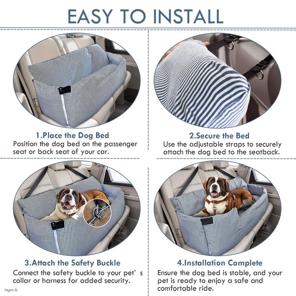 LELEFIDO dog car seat large dog non-slip base ensures stable rides.