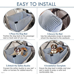 LELEFIDO dog car seat large dog non-slip base ensures stable rides.