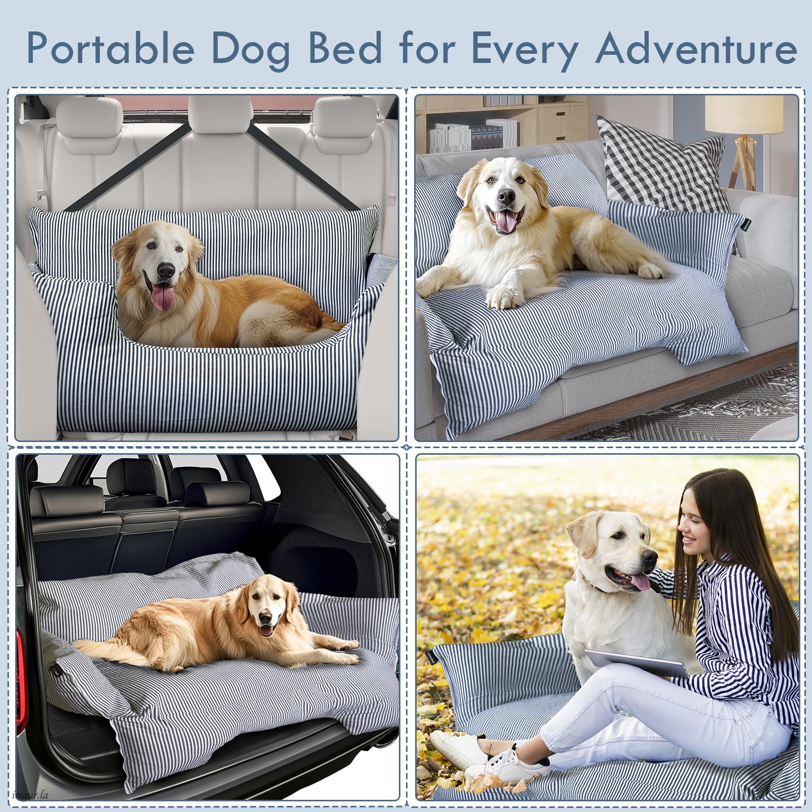 LELEFIDO dog car seat large dog storage pockets keep essentials handy.