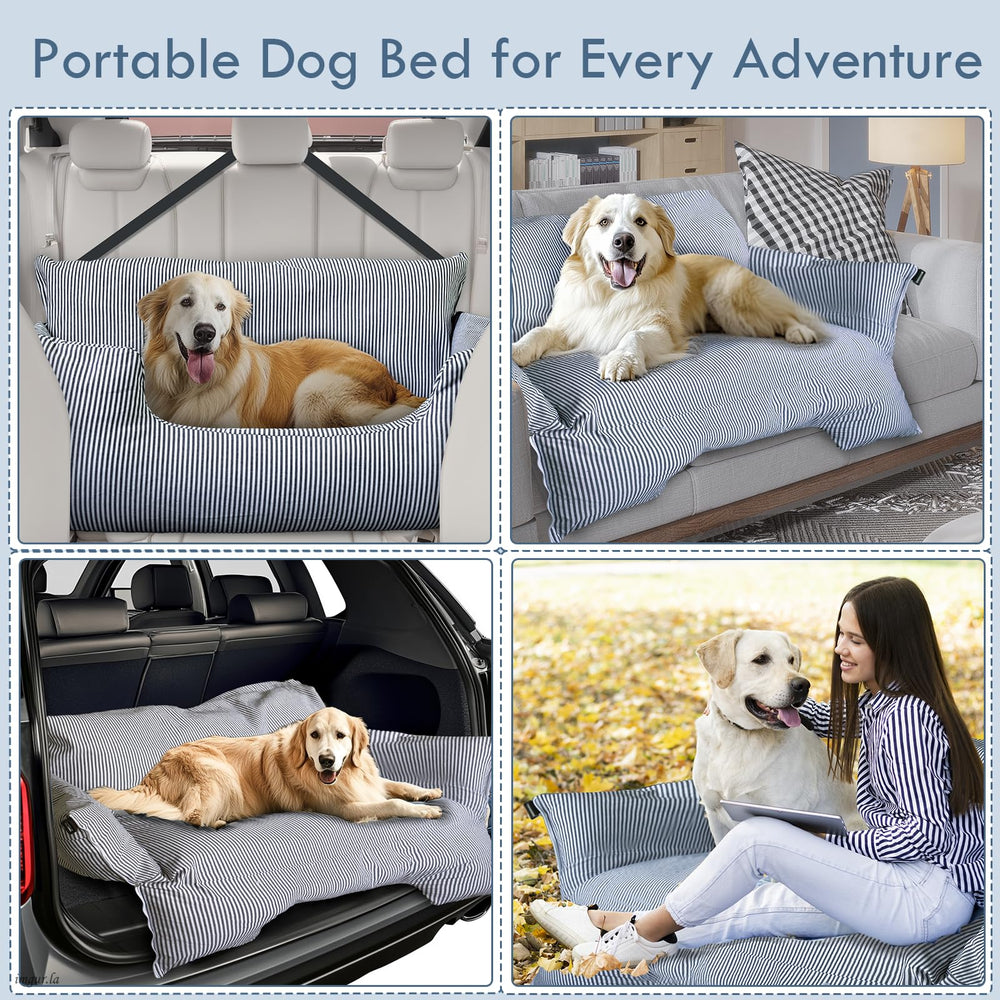 LELEFIDO dog car seat large dog storage pockets keep essentials handy.