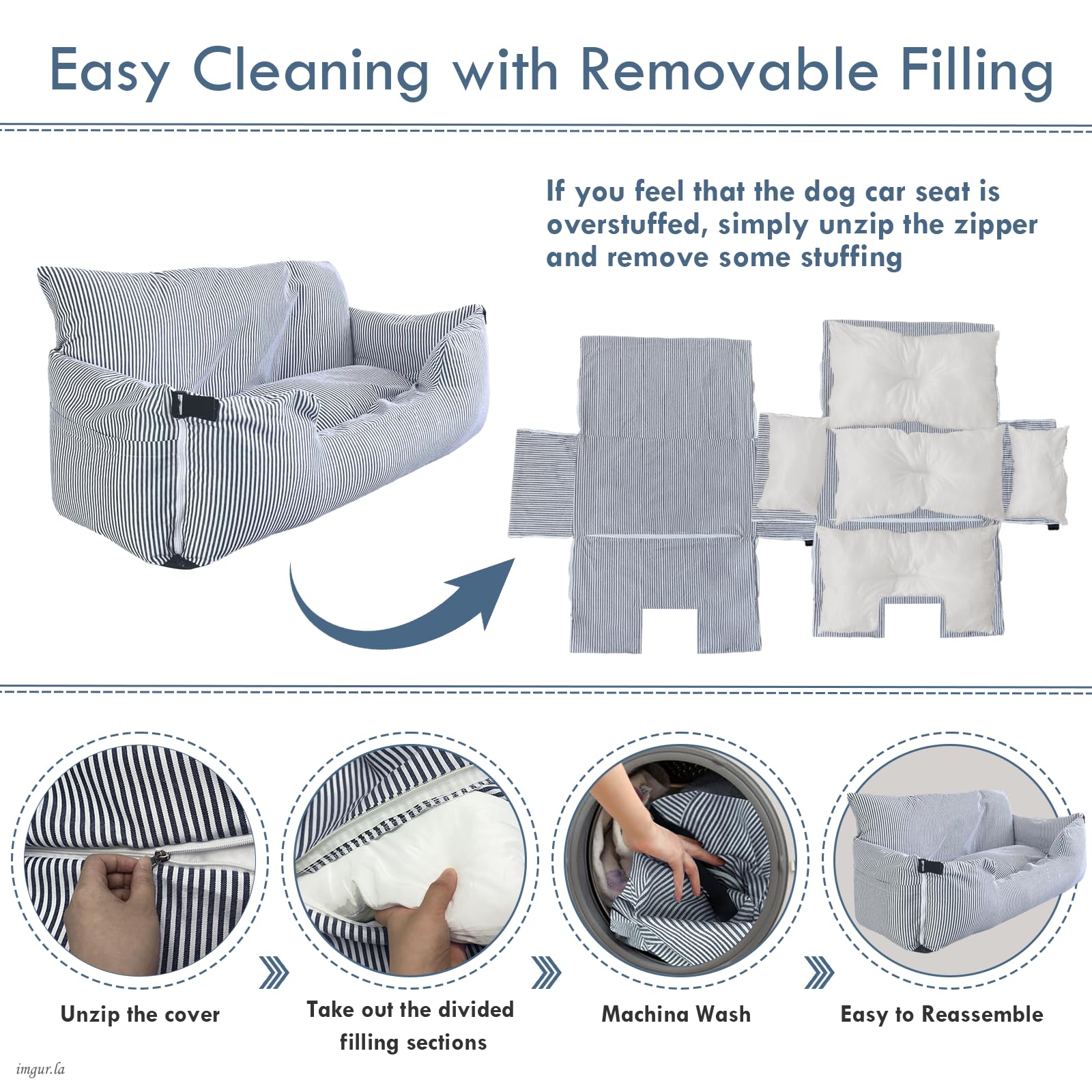 LELEFIDO dog car seat large dog waterproof mat protects upholstery during spills.