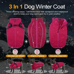 LeLePet 3in1 dog coat fleece liner adds cozy warmth for autumn outings.