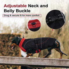 LeLePet dachshund coat reflective strips boost visibility for safety