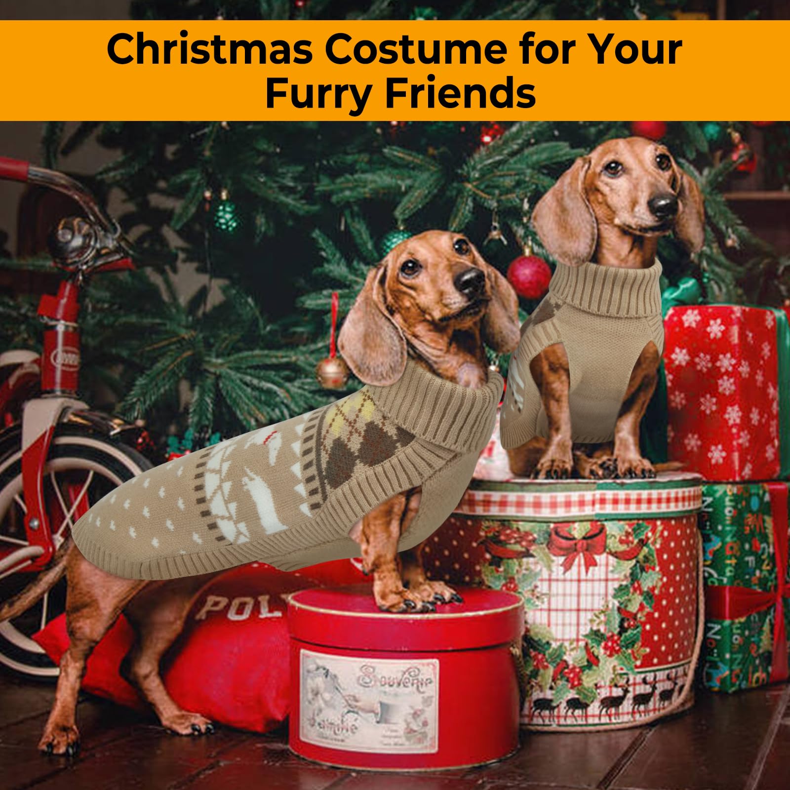 LeLePet dachshund sweater packaged as a gift-ready travel companion.