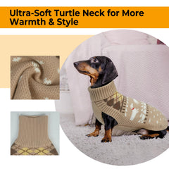 LeLePet dachshund sweater side view showing snug mobility silhouette.