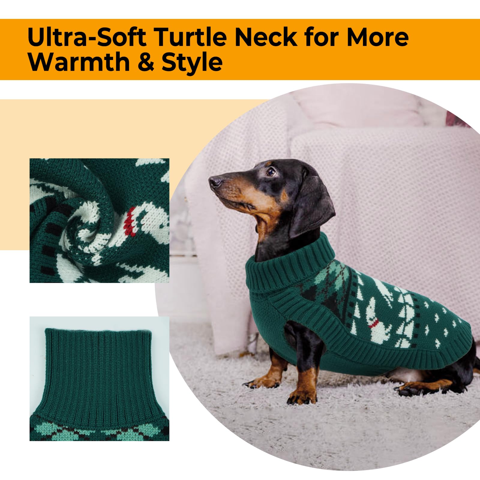 LeLePet Dachshund Sweater sleeveless design highlights full range of motion.