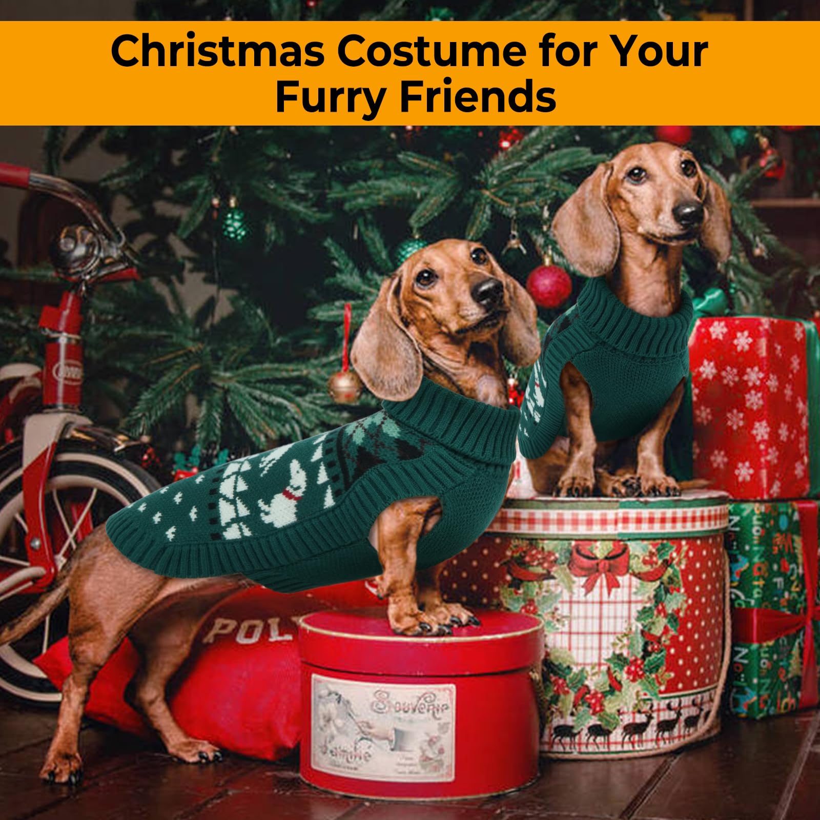 LeLePet Dachshund Sweater winter warmth for cold days and cozy cuddles.