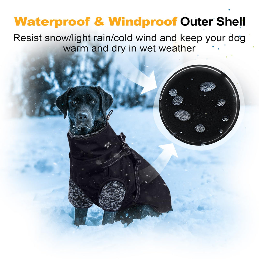Lelepet dog coat built-in harness with D-ring for easy leash attachment