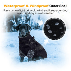 Lelepet dog coat built-in harness with D-ring for easy leash attachment