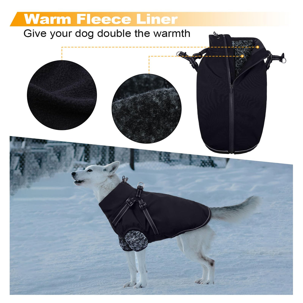 Lelepet dog coat extended belly panel protects undersides during cold walks