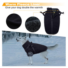 Lelepet dog coat extended belly panel protects undersides during cold walks