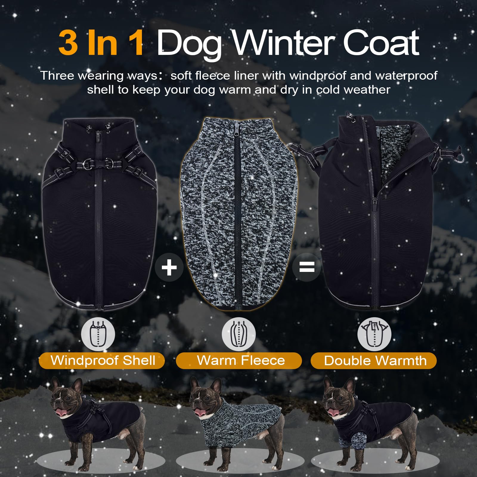 Lelepet dog coat inner fleece liner close-up showing warmth and comfort