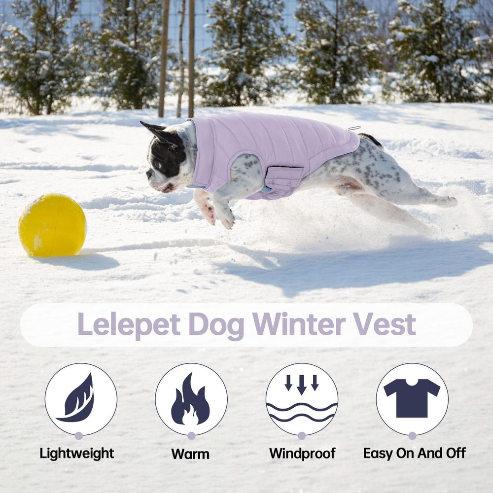 LeLePet dog coat leash hole feature enables easy harness access