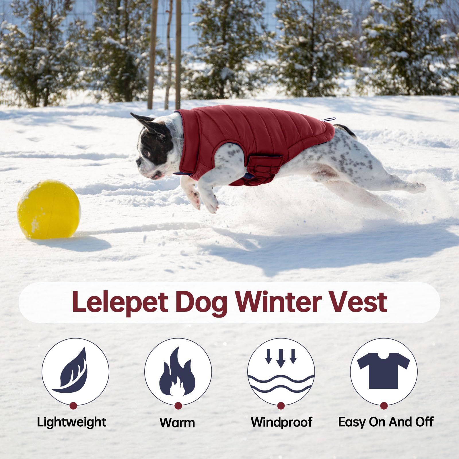 LeLePet warm coat folded to show soft, lightweight insulation.