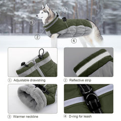 LeLePet dog coat reflective neckline strip boosts visibility during evening strolls.