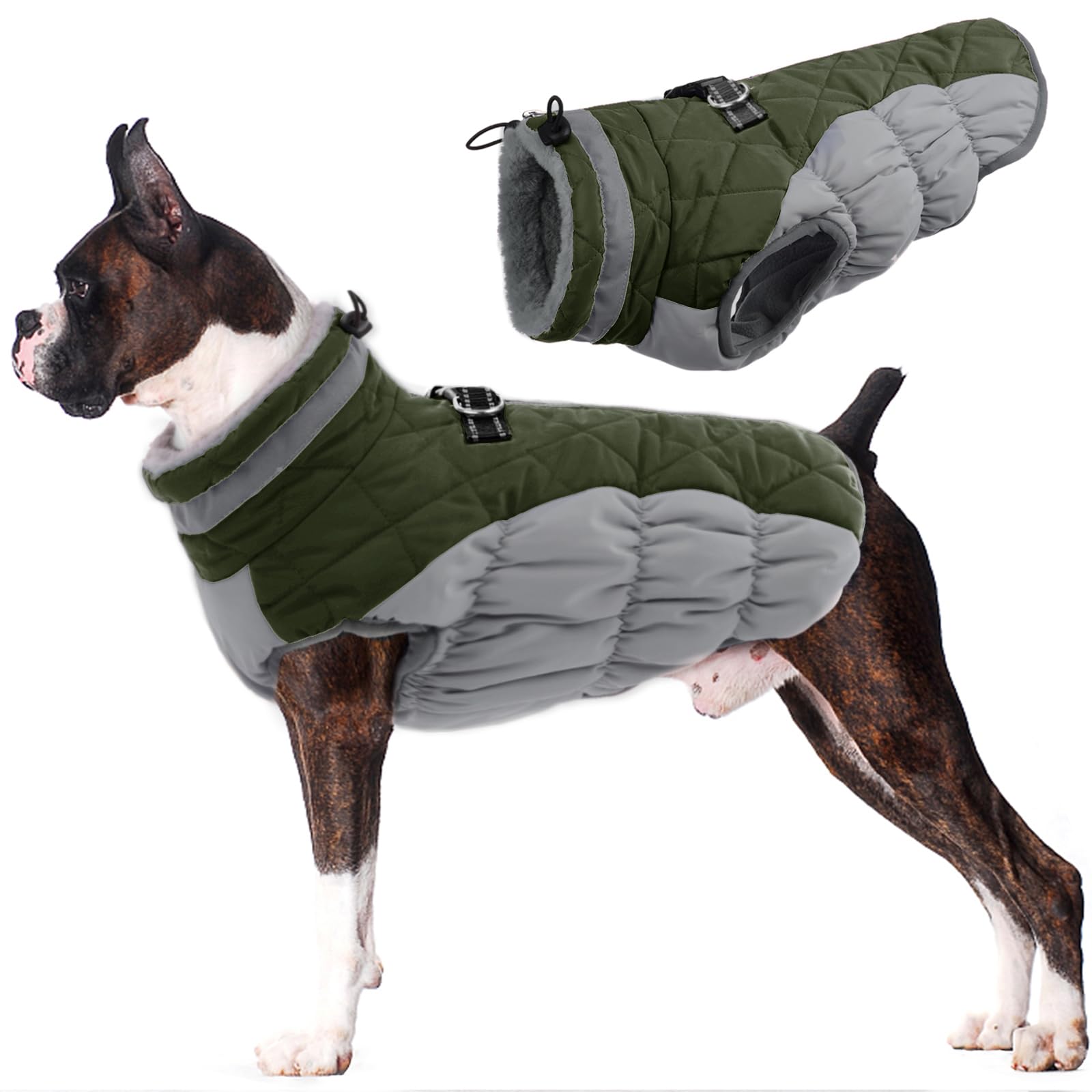 LeLePet dog coat back-zip style for all-weather protection on outdoor walks.