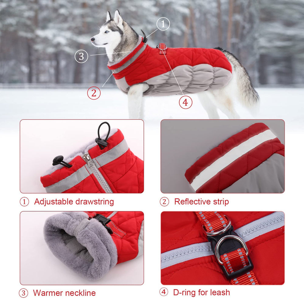 Lelepet dog coat waterproof fabric closeup shows sturdy weather protection for rainy days.